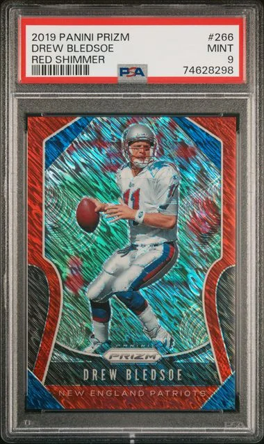 2019 Panini Prizm Drew Bledsoe Red Shimmer #266 card image