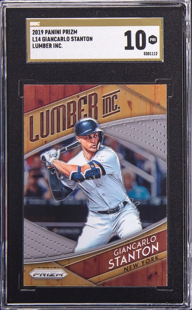 2019 Panini Prizm Giancarlo Stanton Lumber Inc. #L14 card image