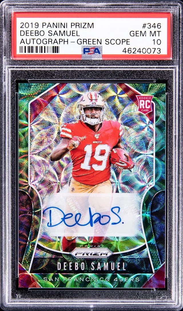 2019 Panini Prizm Green Scope Deebo Samuel #no-number card image