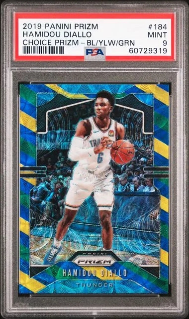 2019 Panini Prizm Hamidou Diallo Choice Prizm-Blue/Yellow/Green #184 card image