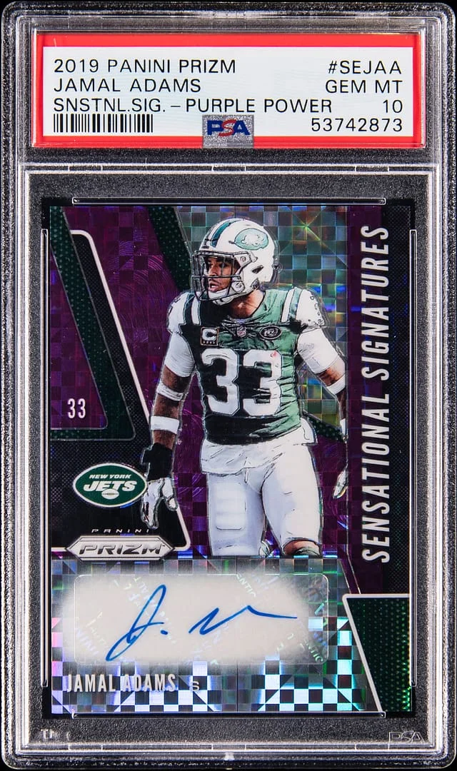 2019 Panini Prizm Jamal Adams Sensational Signatures-Purple Power #SE-JAA card image