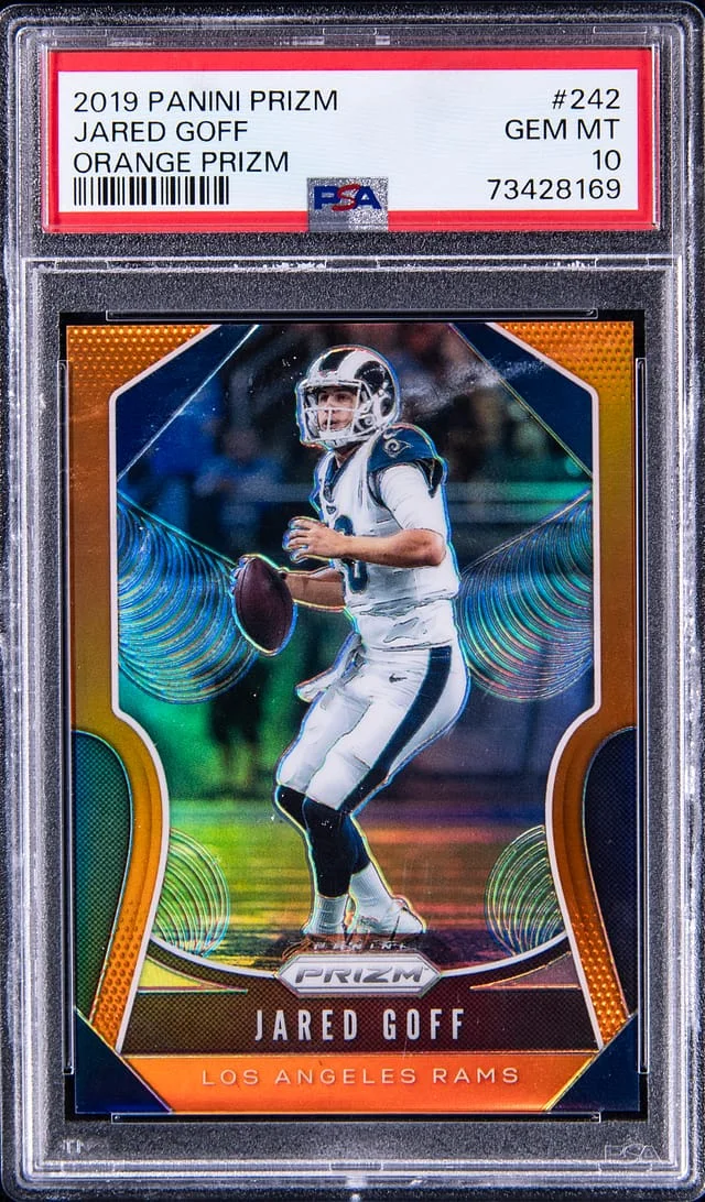 2019 Panini Prizm Jared Goff Orange Prizm #242 card image