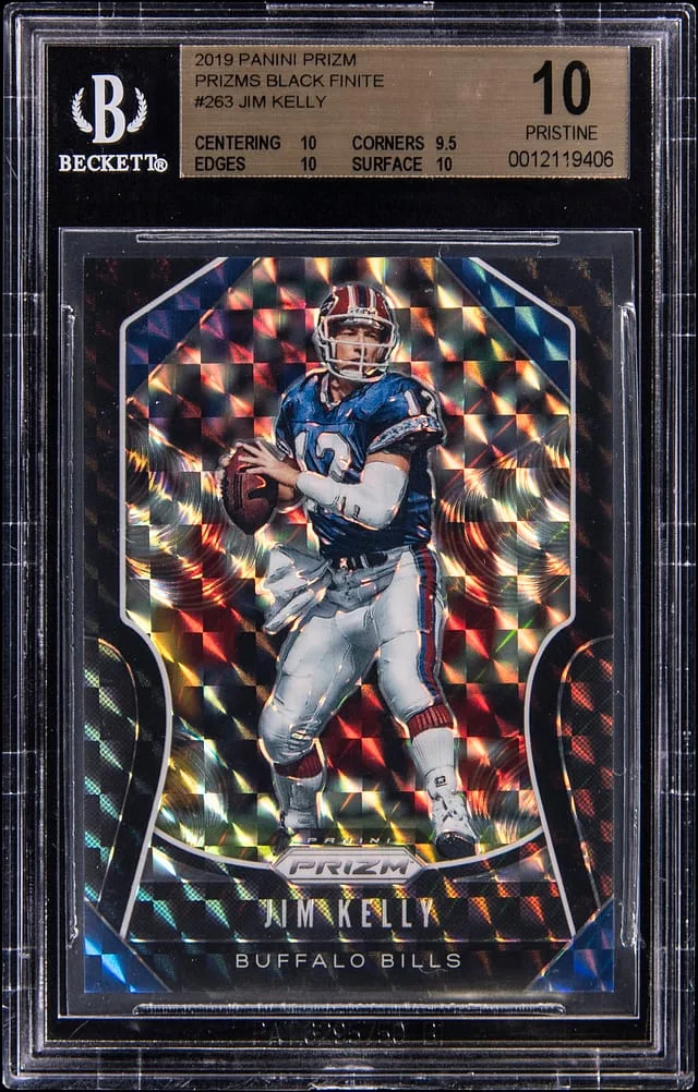 2019 Panini Prizm Jim Kelly Black Finite Prizm #263 card image