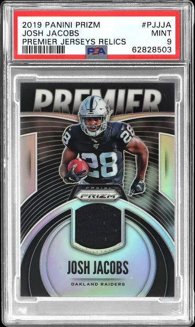 2019 Panini Prizm Josh Jacobs Premier Jerseys Relics #PJJJA card image