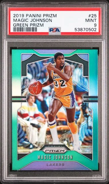 2019 Panini Prizm Magic Johnson Green Prizm #25 card image