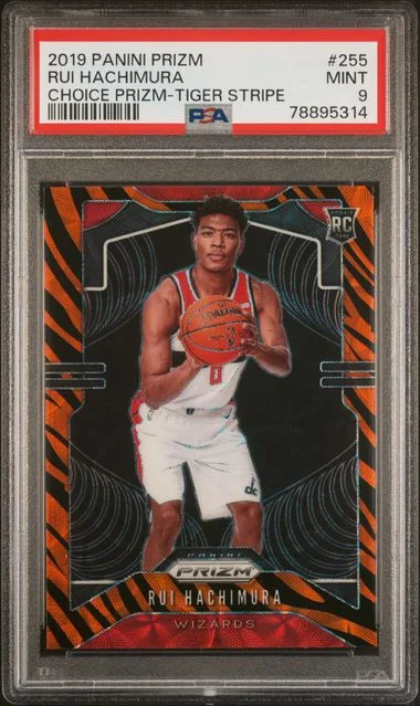 2019 Panini Prizm Rui Hachimura Choice Prizm-Tiger Stripe #255 card image