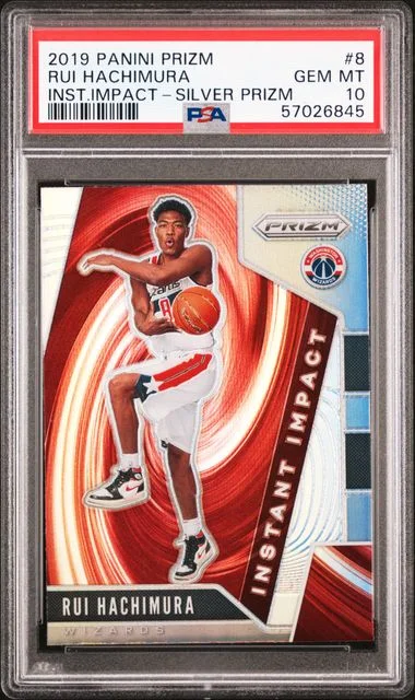 2019 Panini Prizm Rui Hachimura Instant Impact Silver Prizm #8 card image