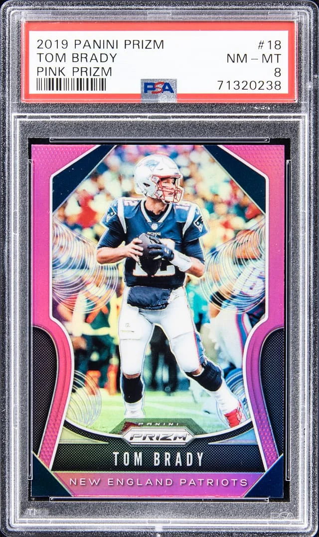 2019 Panini Prizm Tom Brady Pink Prizm #18 card image