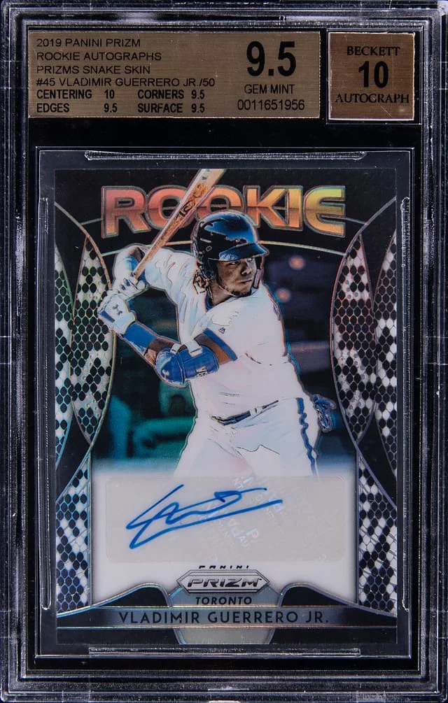 2019 Panini Prizm Vladimir Guerrero Jr. Autographs Snake Skin Prizm #RA-VG card image