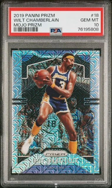 2019 Panini Prizm Wilt Chamberlain Mojo Prizm #18 card image