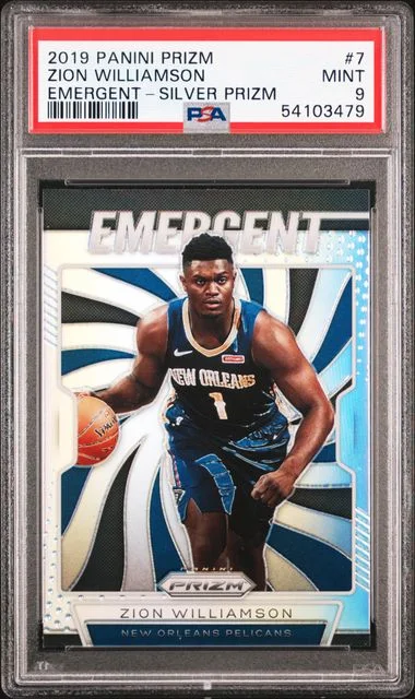2019 Panini Prizm Zion Williamson Emergent Silver Prizm #7 card image