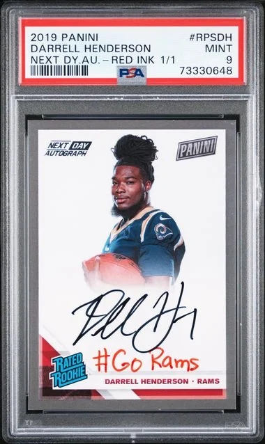 2019 Panini Rpsdh Darrell Henderson Next Day Autographs Red Ink #1/1 card image