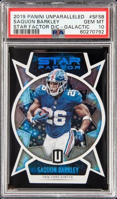 2019 Panini Saquon Barkley Unparalleled Star Factor Die-Cuts Galactic #SDSB card image