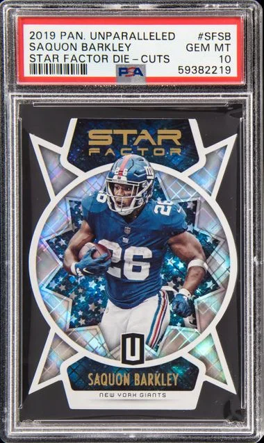 2019 Panini Saquon Barkley Unparalleled Star Factor Die-Cuts #SFSB card image