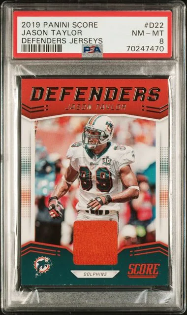 2019 Panini Score Jason Taylor Defenders Jerseys #D22 card image