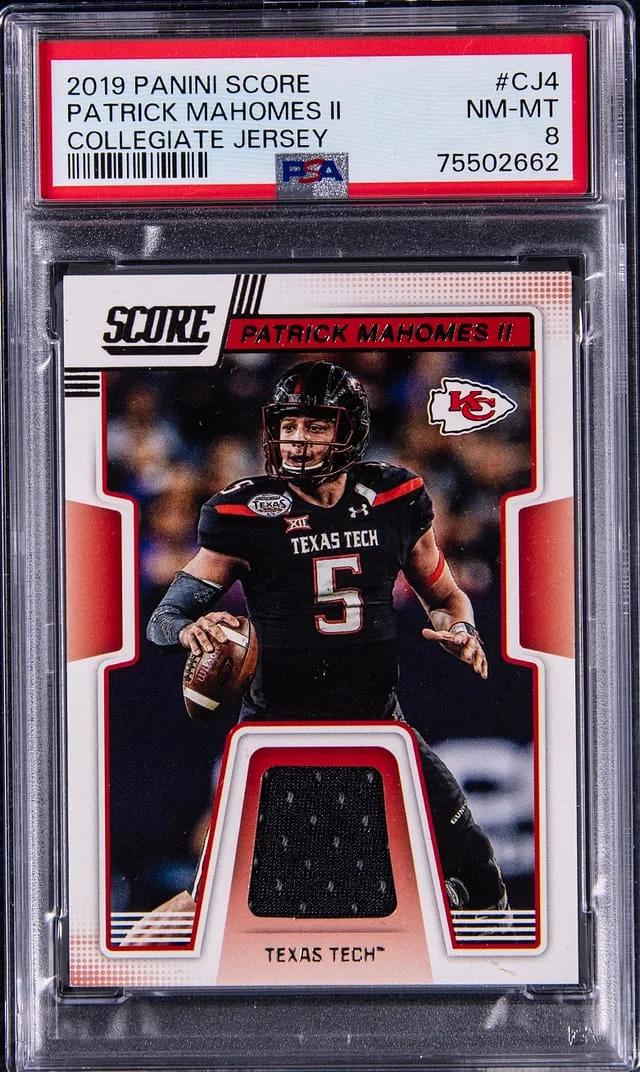2019 Panini Score Patrick Mahomes II Collegiate Jersey #CJ4 card image