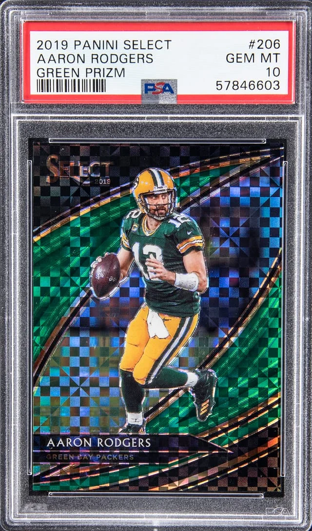 2019 Panini Select Aaron Rodgers Green Prizm #206 card image