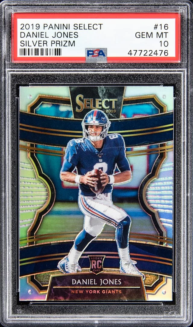 2019 Panini Select Daniel Jones Silver Prizm #16 card image