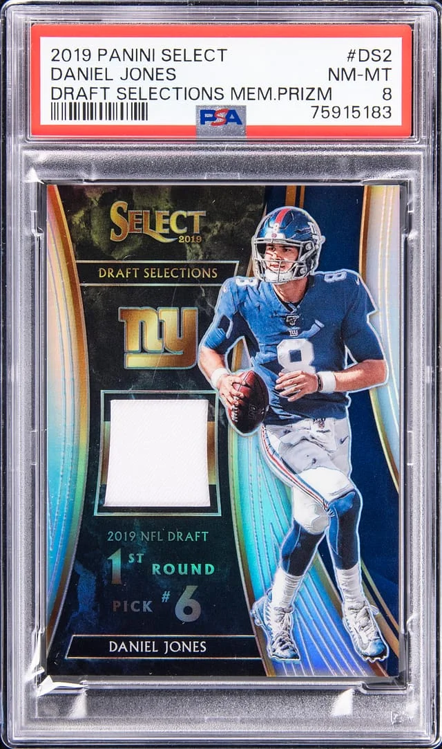2019 Panini Select Daniel Jones Draft Selections Memorabilia Prizm #DS-2 card image