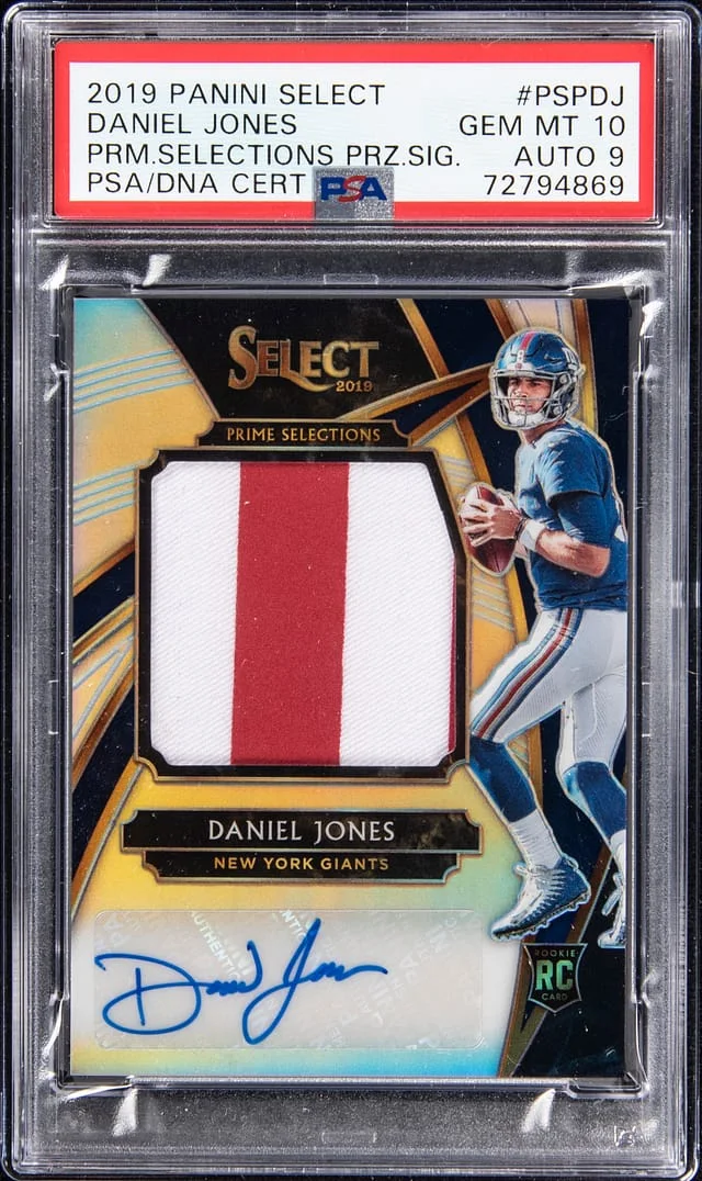 2019 Panini Select Daniel Jones Prime Selections Prizm Signature Patches #PSP-DJ card image