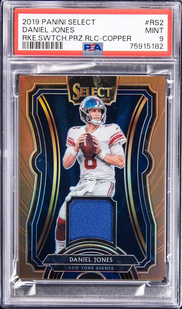 2019 Panini Select Daniel Jones Swatches Prizm Relic Copper #RS-2 card image