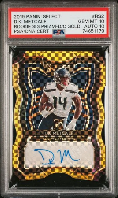 2019 Panini Select DK Metcalf Signature Prizm Die-Cut Gold #RS2 card image