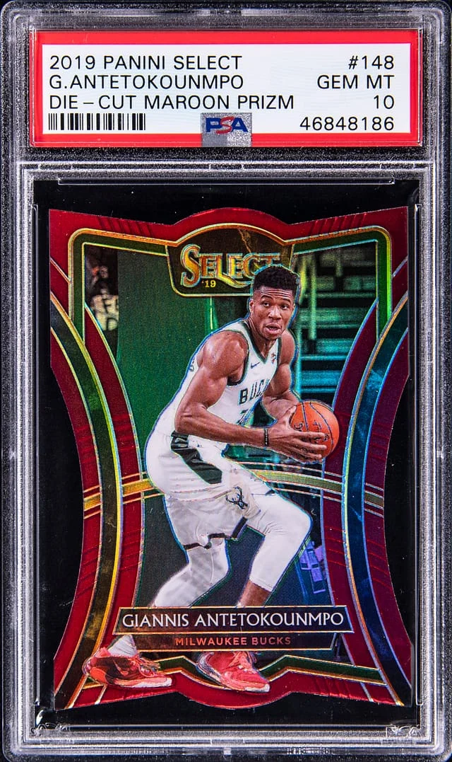 2019 Panini Select Giannis Antetokounmpo Die-Cut Maroon Prizm #148 card image