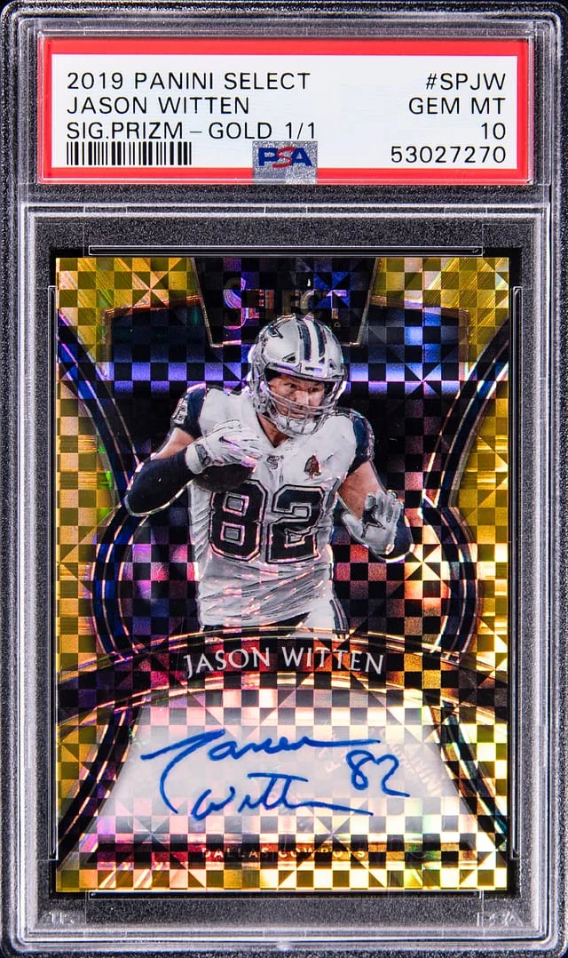 2019 Panini Select Jason Witten Signature Prizm Gold 1/1 #SPJW card image