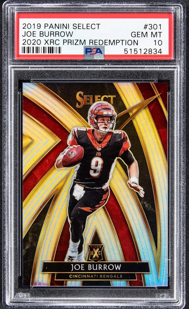 2019 Panini Select Joe Burrow 2020 XRC Prizm Redemption #301 card image
