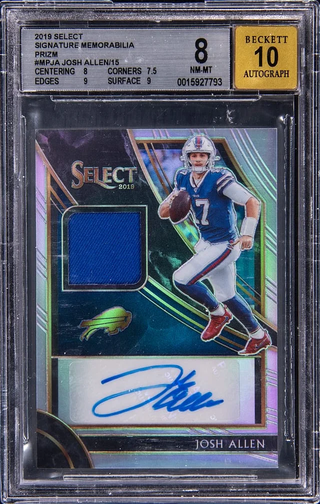 2019 Panini Select Josh Allen Signature Memorabilia Prizm #MP-JA card image