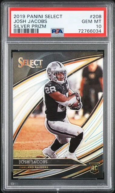 2019 Panini Select Josh Jacobs Silver Prizm #208 card image