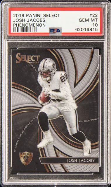 2019 Panini Select Josh Jacobs Phenomenon #22 card image
