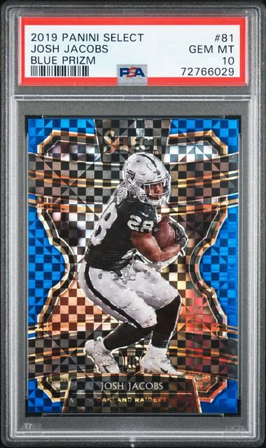 2019 Panini Select Josh Jacobs Blue Prizm #81 card image