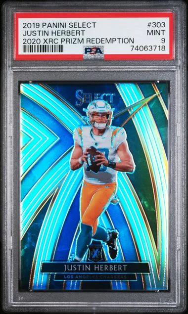 2019 Panini Select Justin Herbert 2020 XRC Prizm Redemption #303 card image