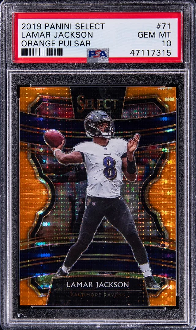 2019 Panini Select Lamar Jackson Orange Pulsar #71 card image