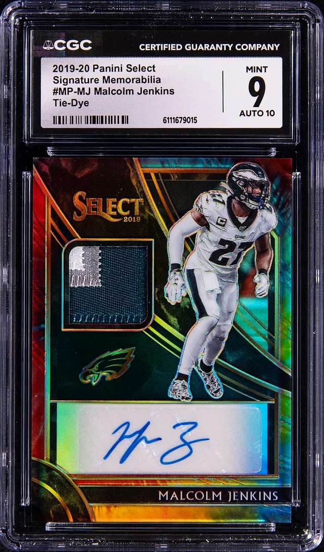 2019 Panini Select Malcolm Jenkins Signature Memorabilia Tie-Dye #MP-MJ card image
