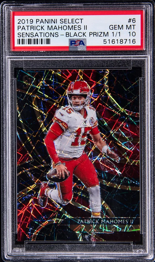 2019 Panini Select Patrick Mahomes II Sensations Black Prizm #6 card image