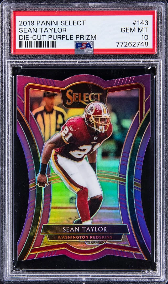 2019 Panini Select Sean Taylor Die-Cut Purple Prizm #143 card image