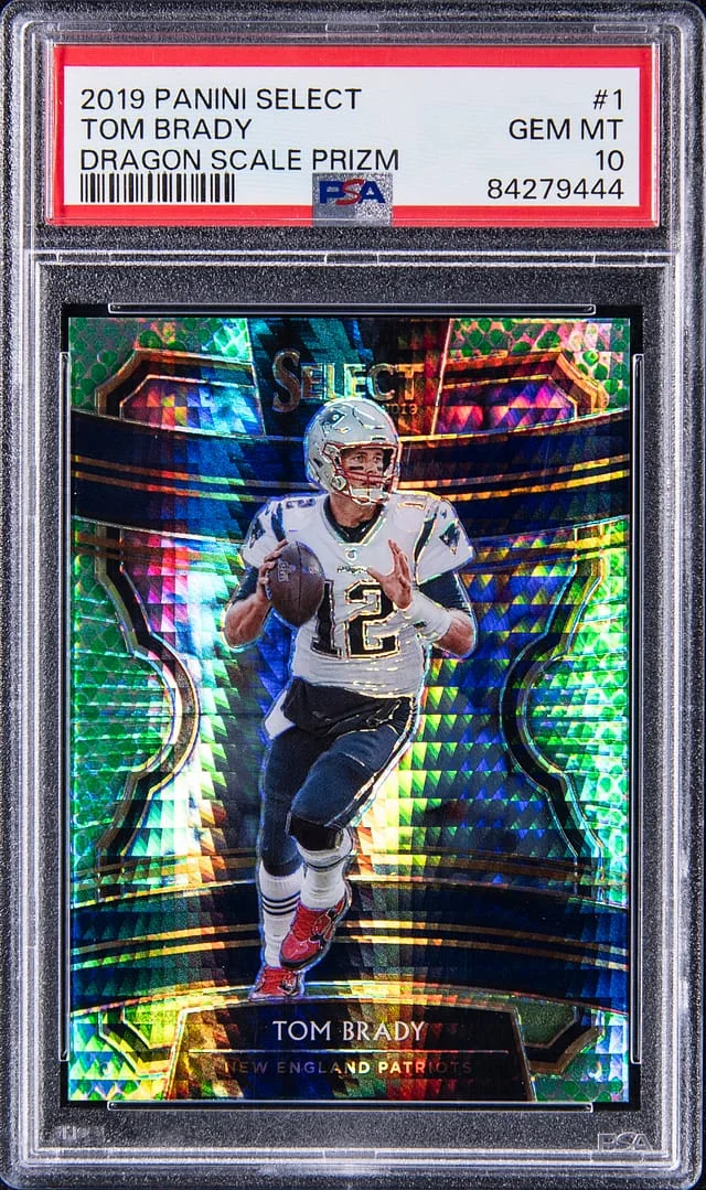 2019 Panini Select Tom Brady Dragon Scale Prizm #1 card image