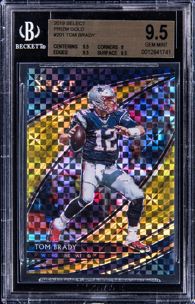 2019 Panini Select Tom Brady Gold Prizm #201 card image