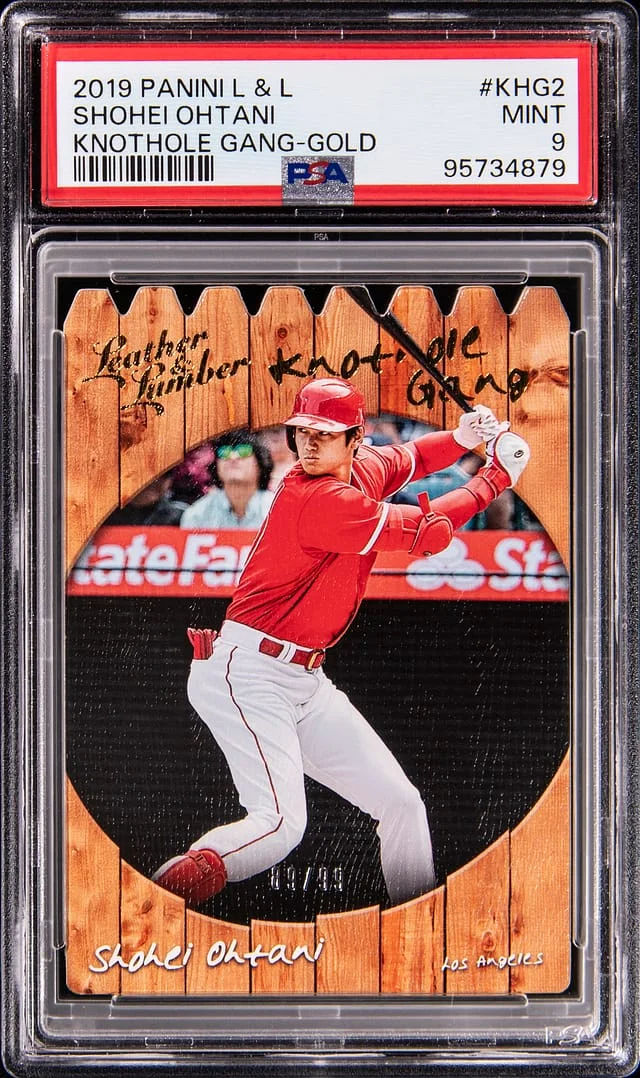 2019 Panini Shohei Ohtani Leather & Lumber Knothole Gang Gold #KHG-2 card image