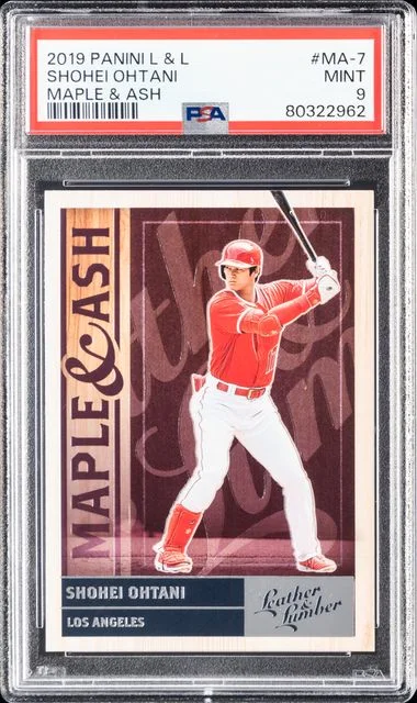 2019 Panini Shohei Ohtani Leather & Lumber Maple & Ash #MA-7 card image
