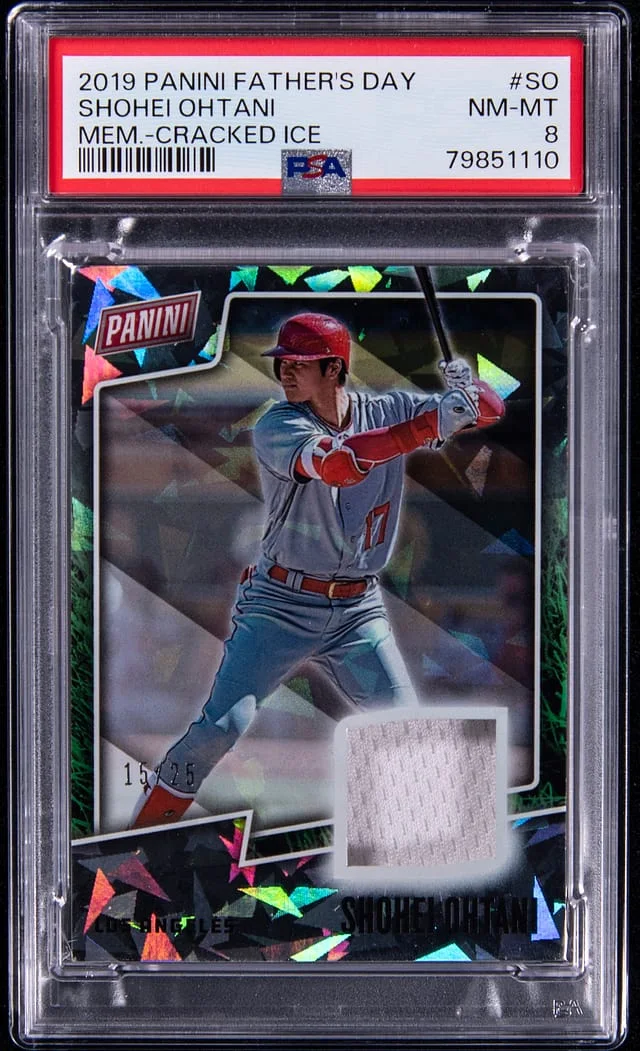 2019 Panini Shohei Ohtani Father's Day Memorabilia Cracked Ice #S0 card image
