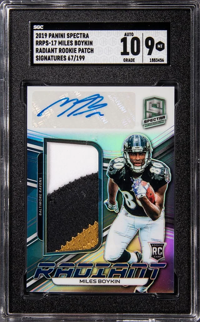 2019 Panini Spectra Myles Boykin Radiant Patch Signatures #RRPS-17 card image