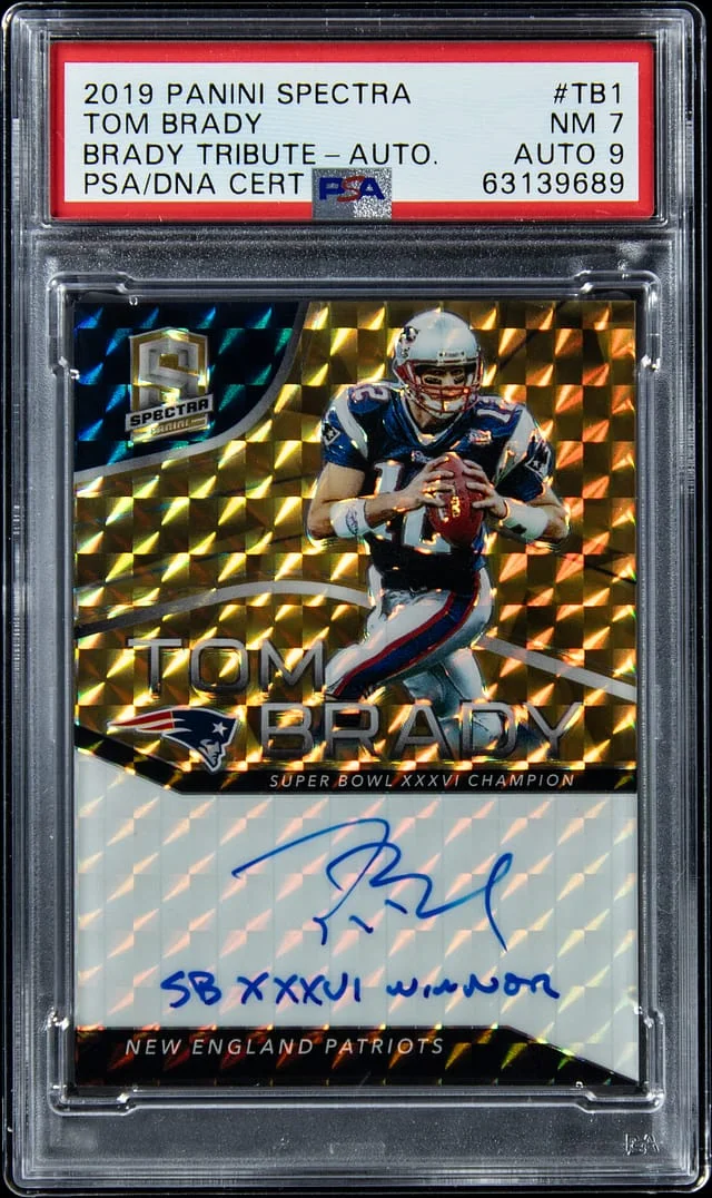 2019 Panini Spectra Tom Brady Brady Tribute Autographs #TB-1 card image