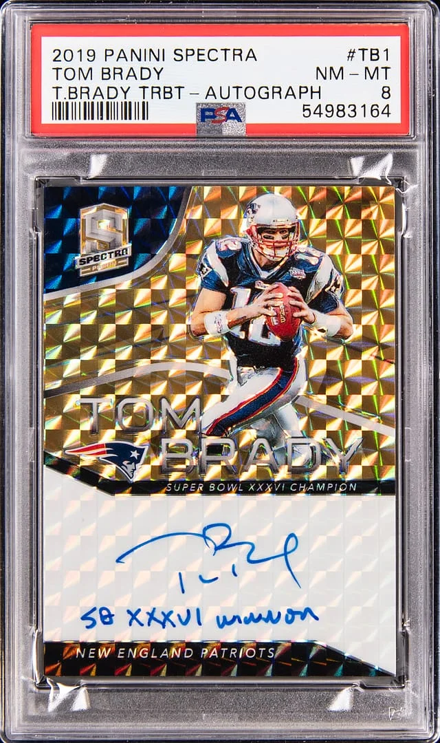 2019 Panini Spectra Tom Brady Tribute Autograph #TB1 card image