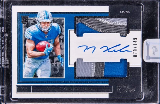 2019 Panini T.J. Hockenson One Patch Autograph (RPA) #40 card image