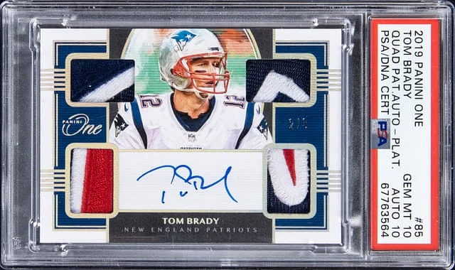 2019 Panini Tom Brady One Quad Patch Autographs #85 card image