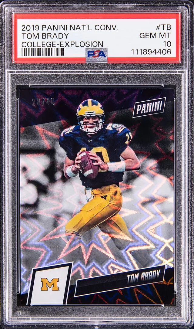 2019 Panini Tom Brady National Convention College Explosion #TB card image