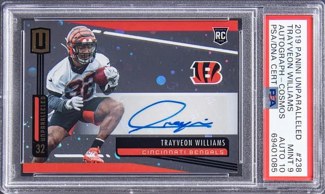 2019 Panini Trayveon Williams Unparalleled Autograph Cosmos #238 card image